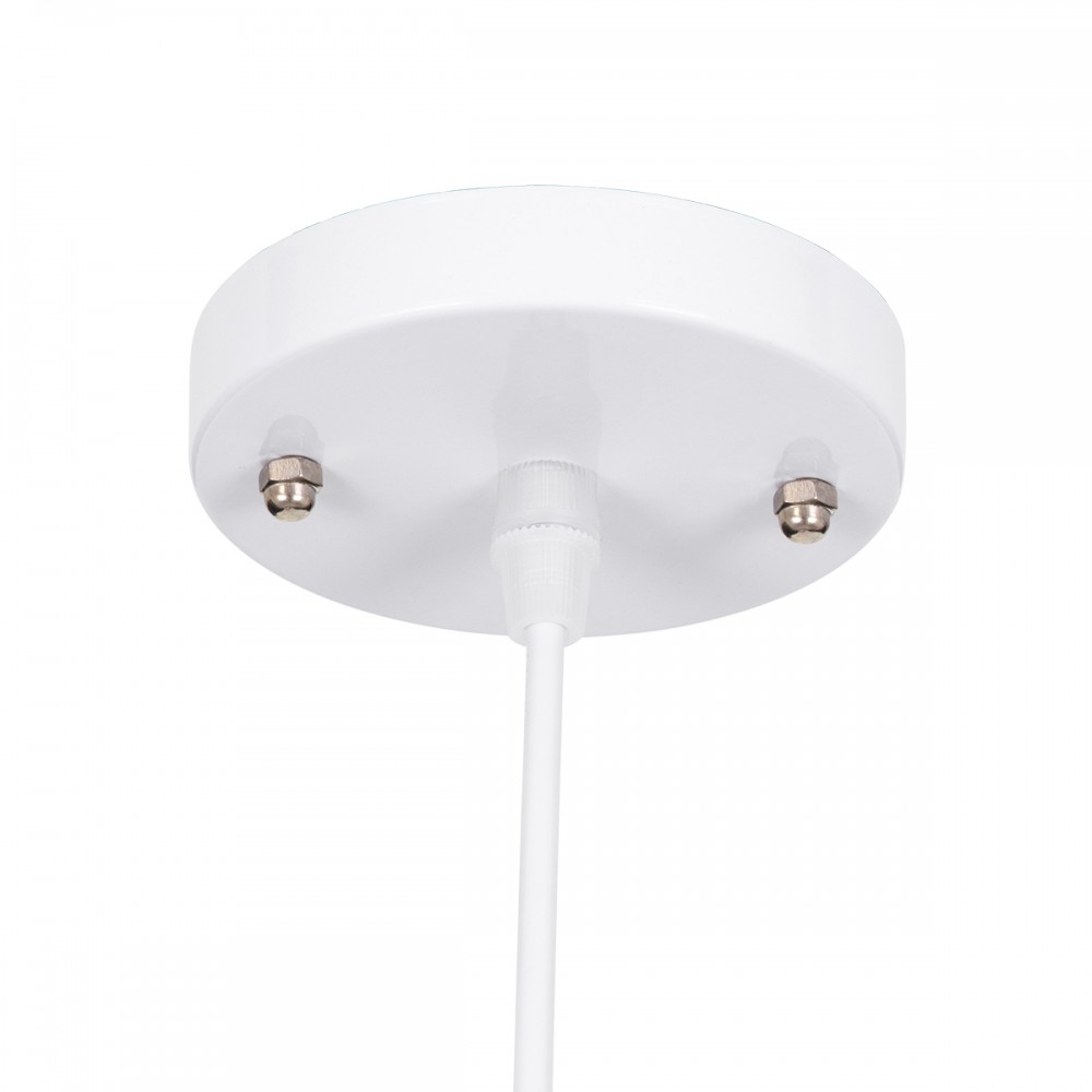 GloboStar® ZEBRA 00639 Μοντέρνο Κρεμαστό Παιδικό Φωτιστικό Οροφής Μονόφωτο 1 x E27 Λευκό Μαύρο Μεταλλικό Μ19 x Π10.5 x Υ13.5cm