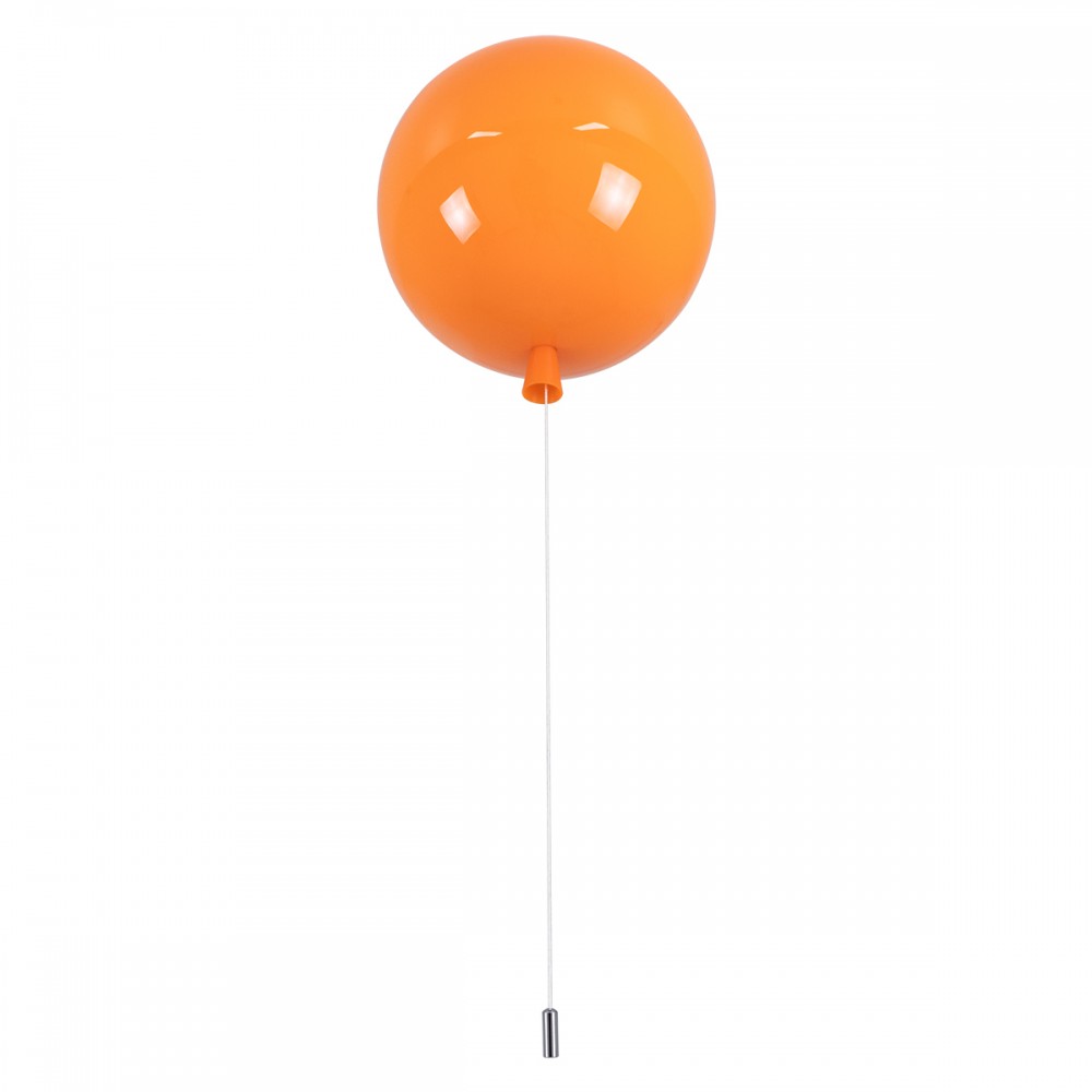 GloboStar® BALLOON 00650 Μοντέρνο Παιδικό Φωτιστικό Οροφής Μονόφωτο Πορτοκαλί Πλαστικό Μπάλα Φ30 x Υ33cm