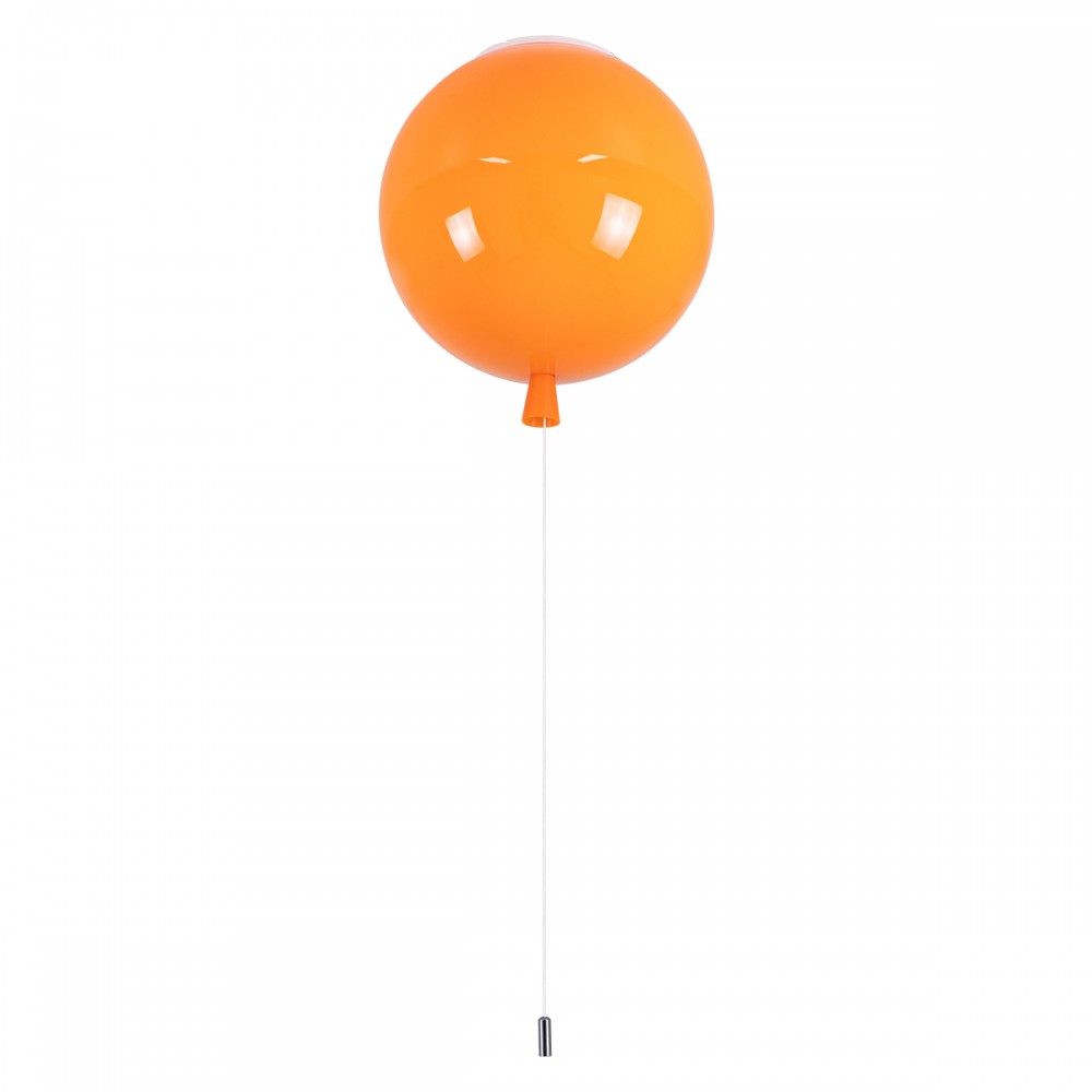 GloboStar® BALLOON 00650 Μοντέρνο Παιδικό Φωτιστικό Οροφής Μονόφωτο Πορτοκαλί Πλαστικό Μπάλα Φ30 x Υ33cm