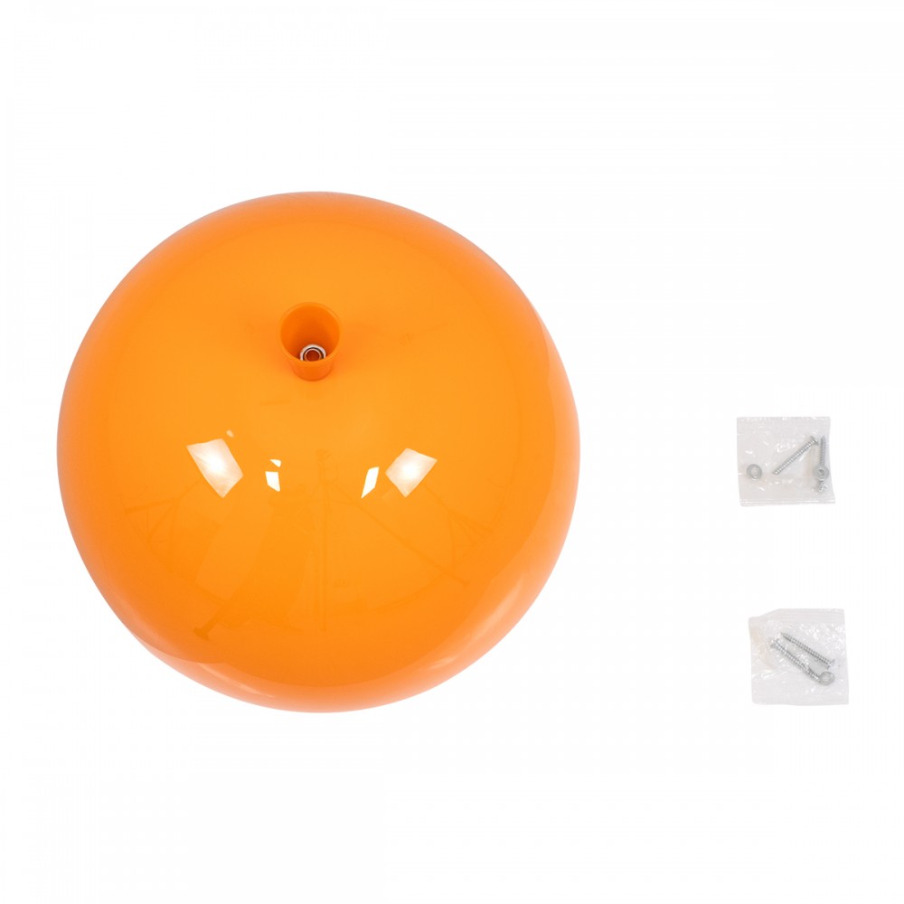 GloboStar® BALLOON 00650 Μοντέρνο Παιδικό Φωτιστικό Οροφής Μονόφωτο Πορτοκαλί Πλαστικό Μπάλα Φ30 x Υ33cm