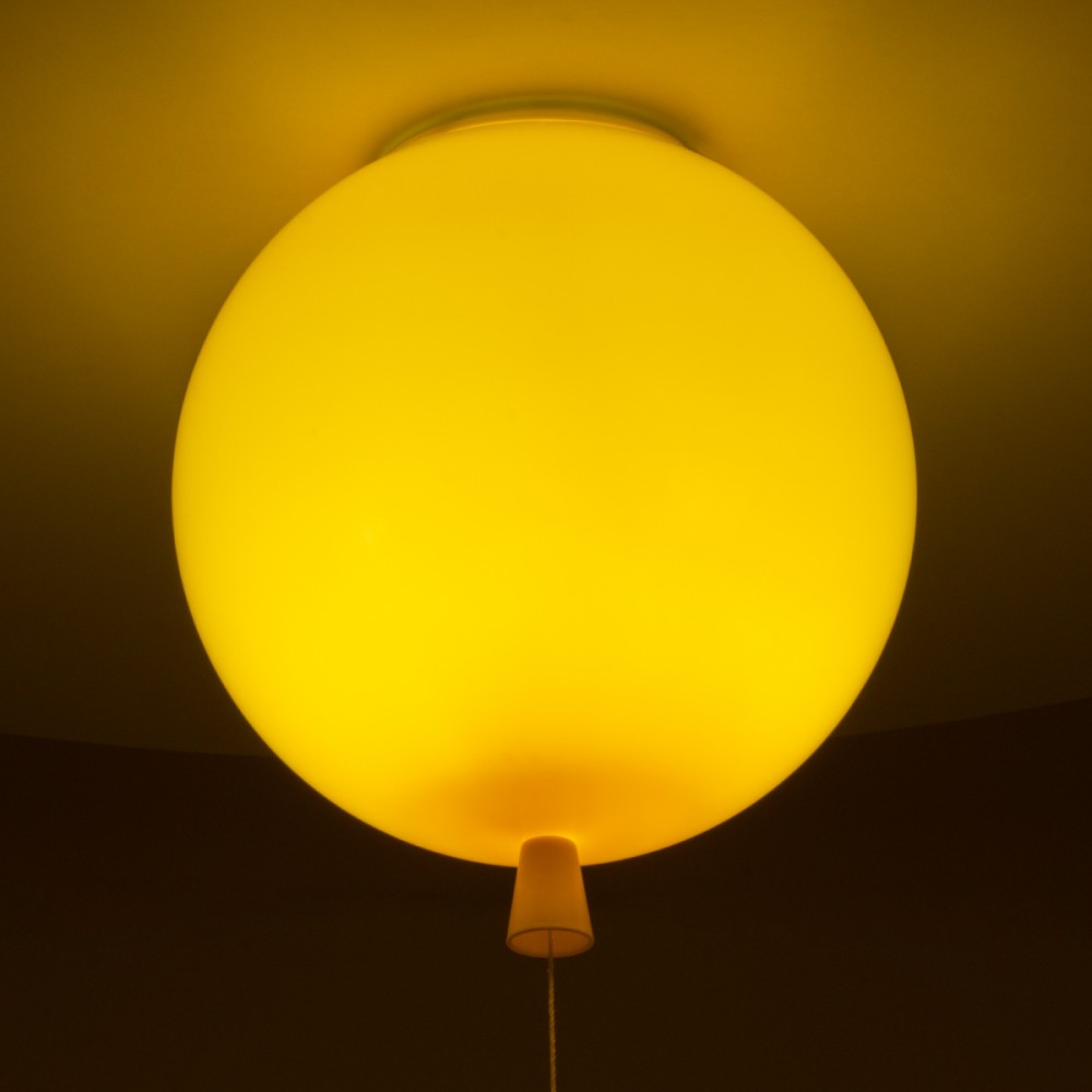 GloboStar® BALLOON 00651 Μοντέρνο Παιδικό Φωτιστικό Οροφής Μονόφωτο Κίτρινο Πλαστικό Μπάλα Φ30 x Υ33cm