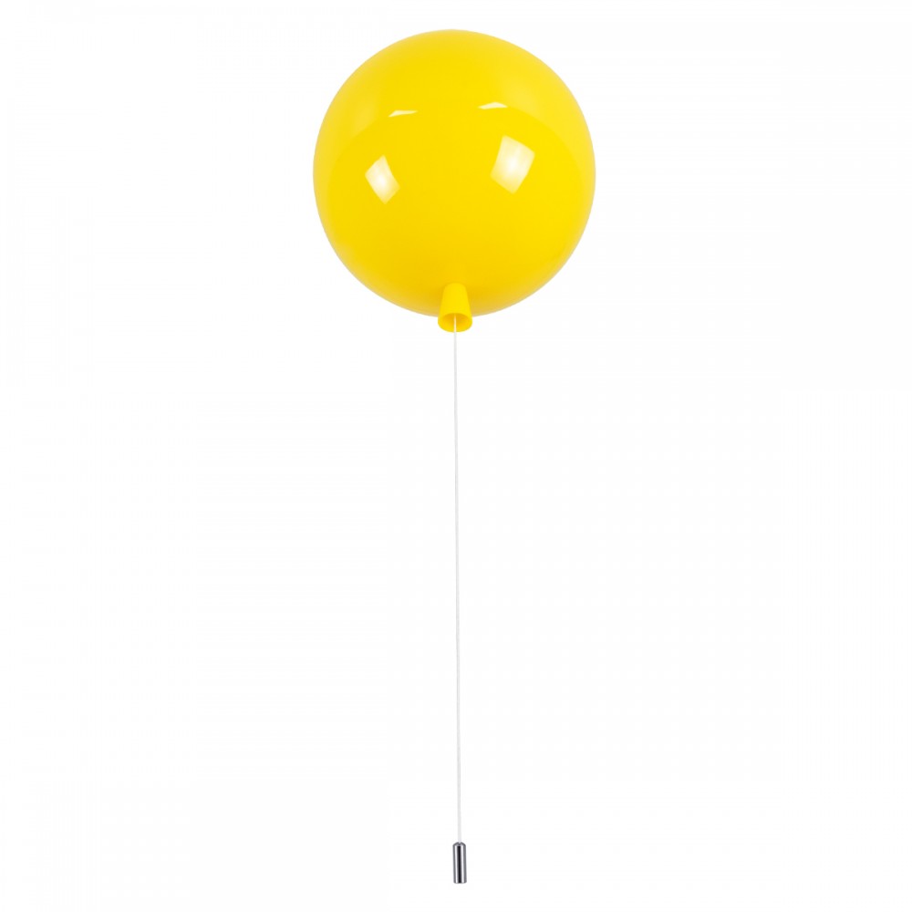 GloboStar® BALLOON 00651 Μοντέρνο Παιδικό Φωτιστικό Οροφής Μονόφωτο Κίτρινο Πλαστικό Μπάλα Φ30 x Υ33cm