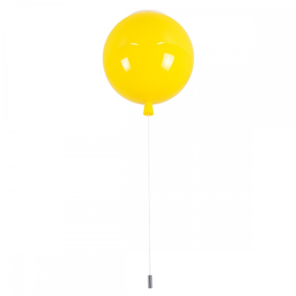 GloboStar® BALLOON 00651 Μοντέρνο Παιδικό Φωτιστικό Οροφής Μονόφωτο Κίτρινο Πλαστικό Μπάλα Φ30 x Υ33cm