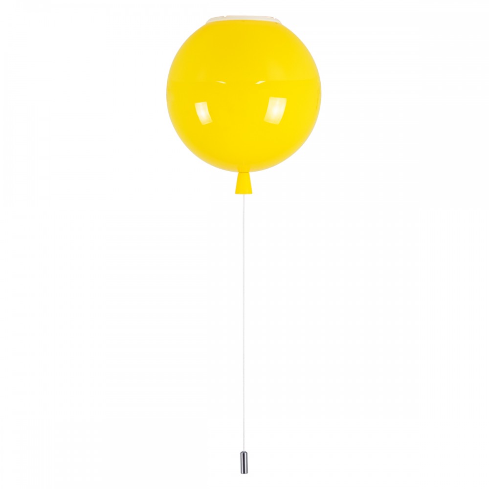 GloboStar® BALLOON 00651 Μοντέρνο Παιδικό Φωτιστικό Οροφής Μονόφωτο Κίτρινο Πλαστικό Μπάλα Φ30 x Υ33cm