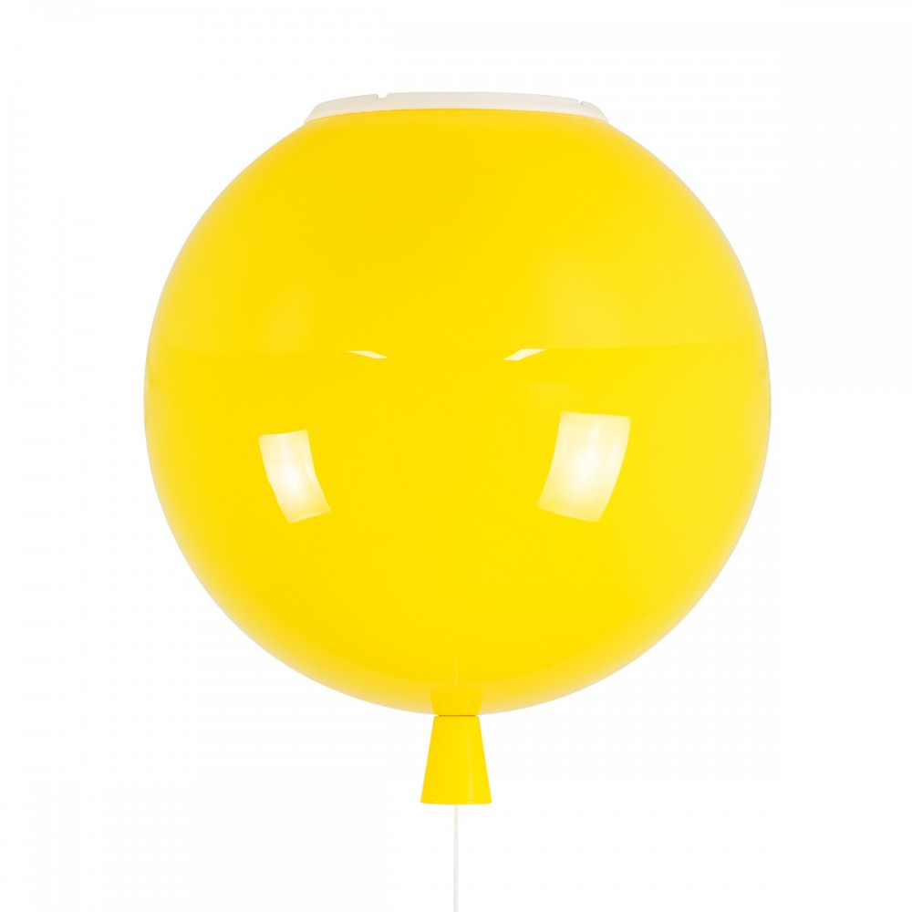GloboStar® BALLOON 00651 Μοντέρνο Παιδικό Φωτιστικό Οροφής Μονόφωτο Κίτρινο Πλαστικό Μπάλα Φ30 x Υ33cm