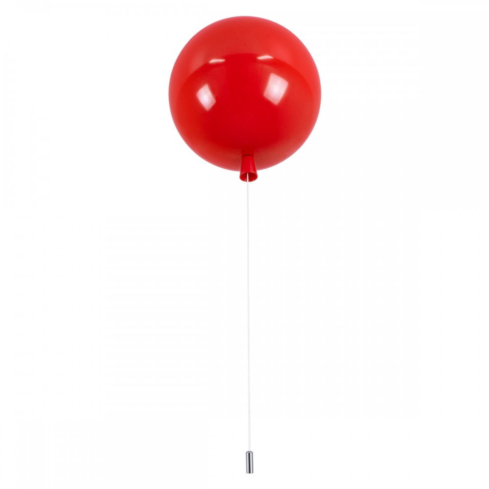GloboStar® BALLOON 00652 Μοντέρνο Παιδικό Φωτιστικό Οροφής Μονόφωτο Κόκκινο Πλαστικό Μπάλα Φ30 x Υ33cm