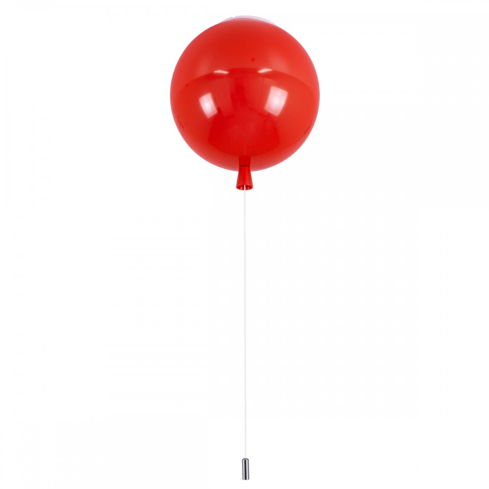 GloboStar® BALLOON 00652 Μοντέρνο Παιδικό Φωτιστικό Οροφής Μονόφωτο Κόκκινο Πλαστικό Μπάλα Φ30 x Υ33cm