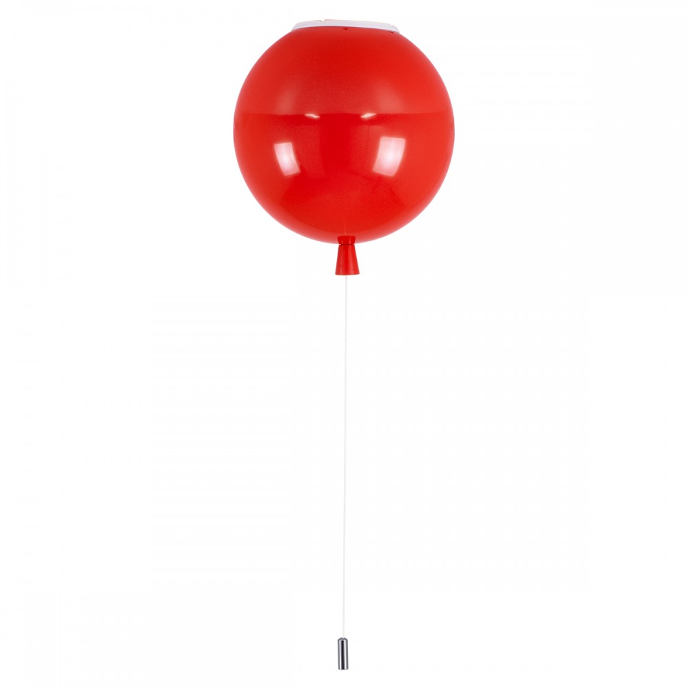 GloboStar® BALLOON 00652 Μοντέρνο Παιδικό Φωτιστικό Οροφής Μονόφωτο Κόκκινο Πλαστικό Μπάλα Φ30 x Υ33cm