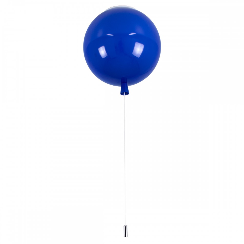 GloboStar® BALLOON 00654 Μοντέρνο Παιδικό Φωτιστικό Οροφής Μονόφωτο Μπλε Πλαστικό Μπάλα Φ30 x Υ33cm