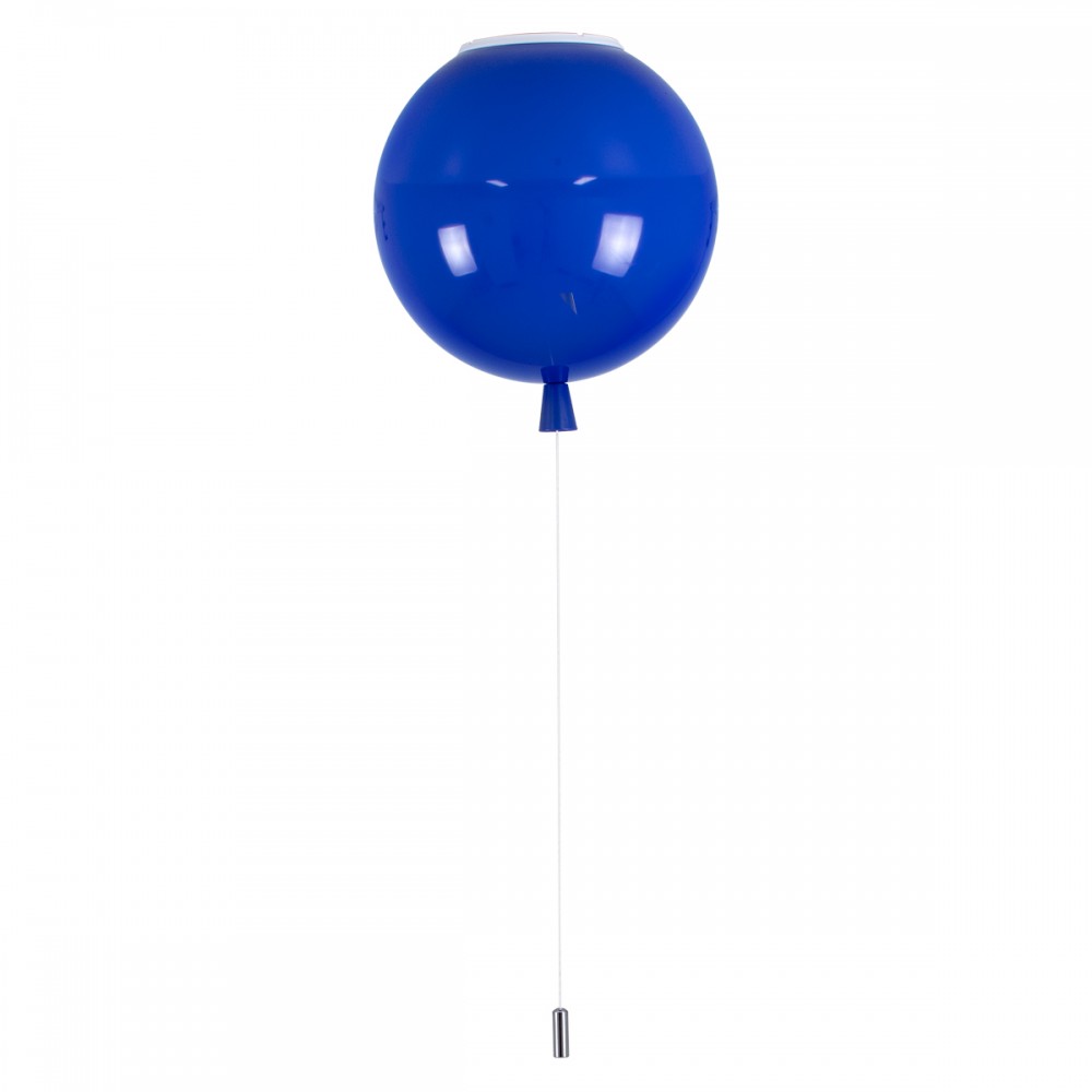 GloboStar® BALLOON 00654 Μοντέρνο Παιδικό Φωτιστικό Οροφής Μονόφωτο Μπλε Πλαστικό Μπάλα Φ30 x Υ33cm