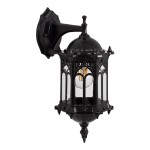 GloboStar® DARCY 00657 Vintage Φωτιστικό Τοίχου Απλίκα Μονόφωτο Μαύρο Μεταλλικό Πλέγμα Φ15.5 x Y34.5cm
