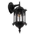 GloboStar® DARCY 00657 Vintage Φωτιστικό Τοίχου Απλίκα Μονόφωτο Μαύρο Μεταλλικό Πλέγμα Φ15.5 x Y34.5cm