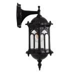 GloboStar® DARCY 00657 Vintage Φωτιστικό Τοίχου Απλίκα Μονόφωτο Μαύρο Μεταλλικό Πλέγμα Φ15.5 x Y34.5cm
