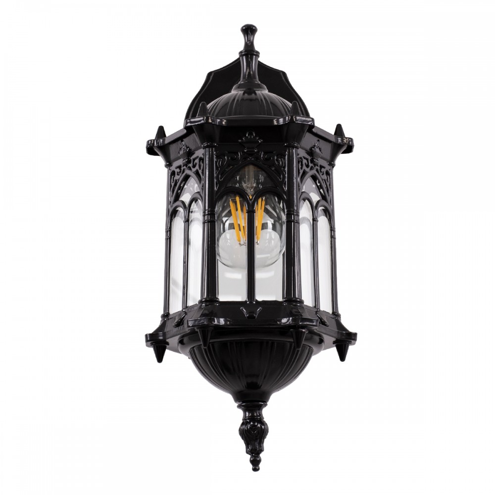 GloboStar® DARCY 00657 Vintage Φωτιστικό Τοίχου Απλίκα Μονόφωτο Μαύρο Μεταλλικό Πλέγμα Φ15.5 x Y34.5cm