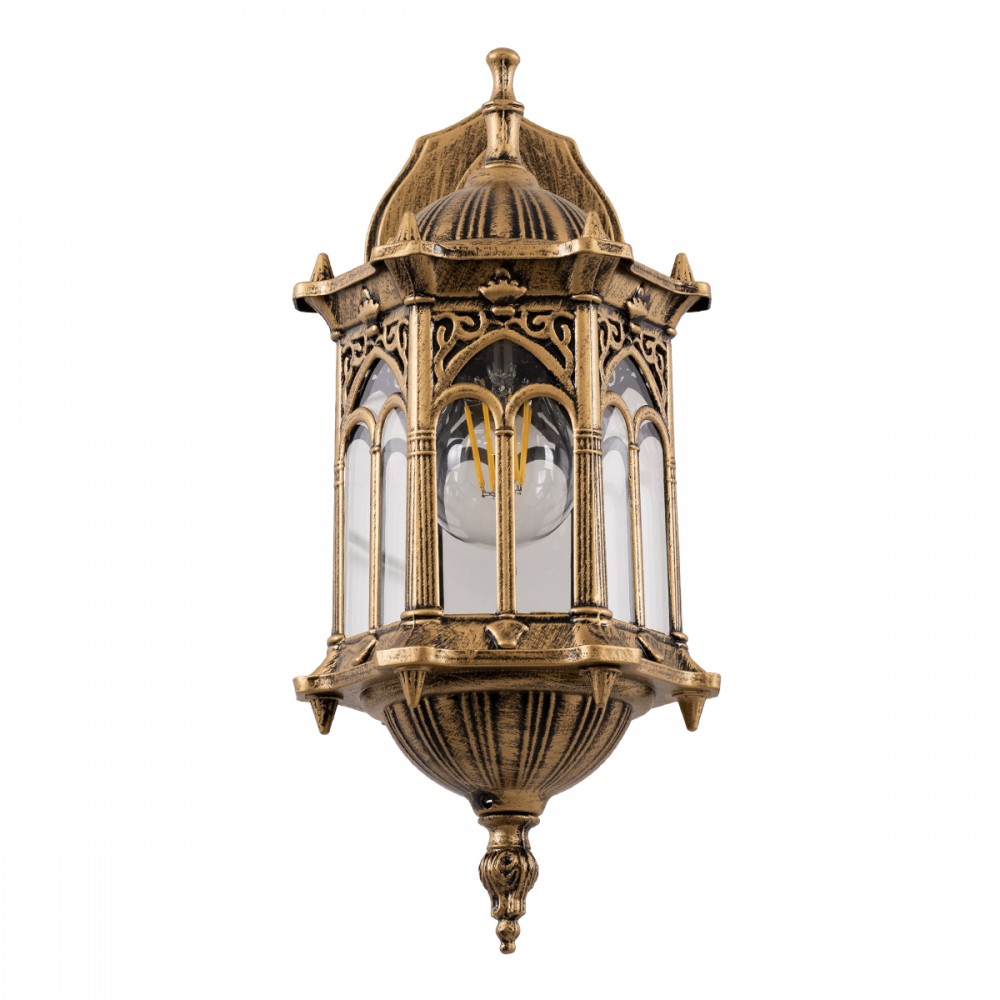 GloboStar® DARCY 00658 Vintage Φωτιστικό Τοίχου Απλίκα Μονόφωτο Μπρούτζινο Μεταλλικό Πλέγμα Φ15.5 x Y34.5cm