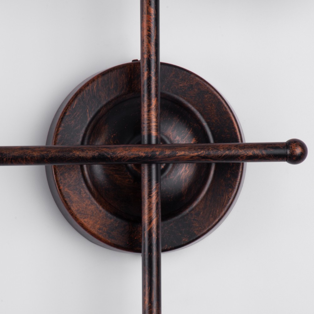 GloboStar® PIPING 00665 Vintage Industrial Επιτοίχιο Φωτιστικό Πολύφωτο Χάλκινο Μεταλλικό Πλέγμα Μ66 x Π9.5 x Υ49cm