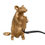 GloboStar® MOUSE 00680 Vintage Επιτραπέζιο Φωτιστικό Πορτατίφ Λαμπατέρ Μονόφωτο με Ντουί 1 x E14 AC 230V Χρυσό Πλαστικό Μ12 x Π4 x Υ10cm