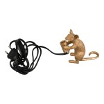GloboStar® MOUSE 00680 Vintage Επιτραπέζιο Φωτιστικό Πορτατίφ Λαμπατέρ Μονόφωτο με Ντουί 1 x E14 AC 230V Χρυσό Πλαστικό Μ12 x Π4 x Υ10cm