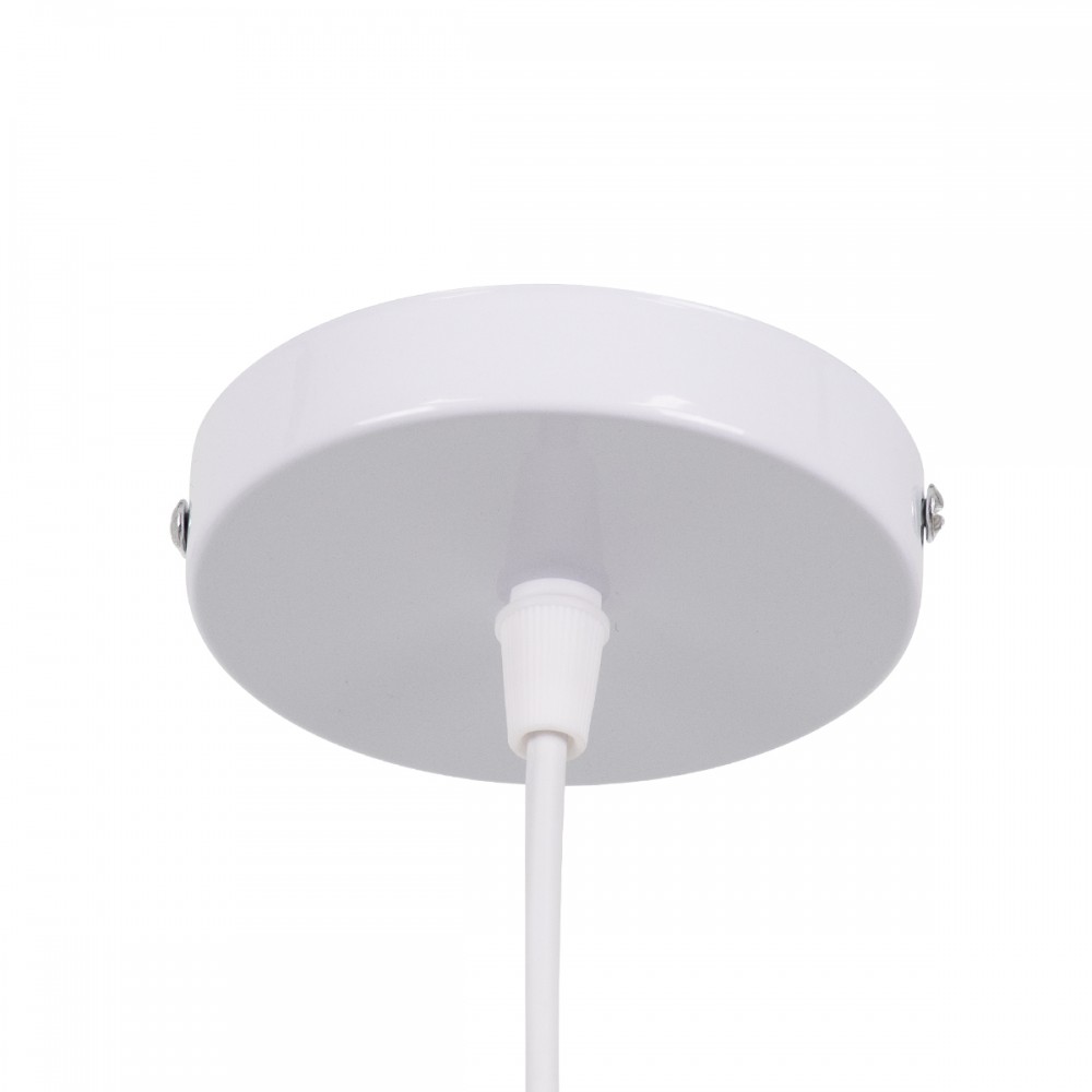 GloboStar® SANTOR 00728 Vintage Κρεμαστό Φωτιστικό Οροφής Μονόφωτο 1 x E27 Λευκό - Μπλε Καμπάνα με Σχοινί Φ30 x Υ30cm