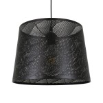 GloboStar® SPARKLE 00733 Μοντέρνο Κρεμαστό Φωτιστικό Οροφής Μονόφωτο 1 x E27 Μαύρο Μεταλλικό Πλέγμα Φ35 x Y26cm