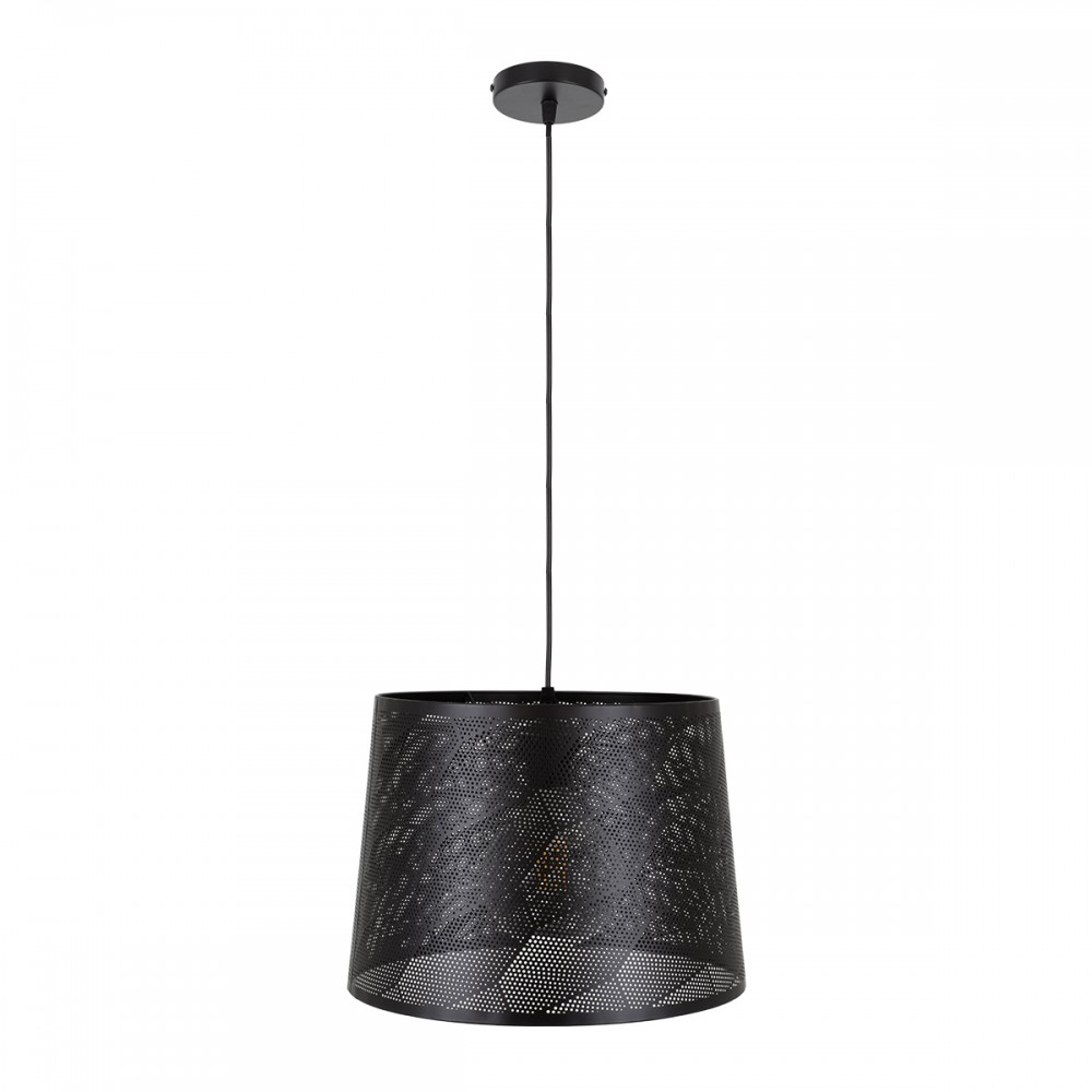 GloboStar® SPARKLE 00733 Μοντέρνο Κρεμαστό Φωτιστικό Οροφής Μονόφωτο 1 x E27 Μαύρο Μεταλλικό Πλέγμα Φ35 x Y26cm