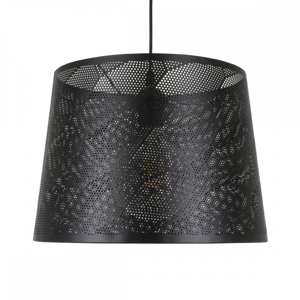 GloboStar® SPARKLE 00733 Μοντέρνο Κρεμαστό Φωτιστικό Οροφής Μονόφωτο 1 x E27 Μαύρο Μεταλλικό Πλέγμα Φ35 x Y26cm
