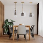 GloboStar® AVERY 00740 Μοντέρνο Κρεμαστό Φωτιστικό Οροφής Μονόφωτο 1 x E27 Διάφανο Γυάλινο με Χρυσό Μεταλλικό Πλέγμα Φ30 x Υ48cm