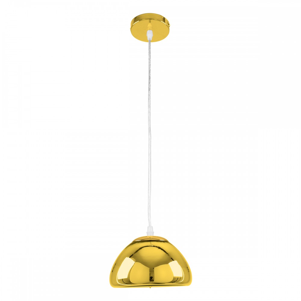 GloboStar® CRISTIN 00757 Μοντέρνο Κρεμαστό Φωτιστικό Οροφής Μονόφωτο 1 x G4 AC 230V Χρυσό Γυάλινο Φ18 x Υ13cm