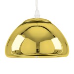 GloboStar® CRISTIN 00757 Μοντέρνο Κρεμαστό Φωτιστικό Οροφής Μονόφωτο 1 x G4 AC 230V Χρυσό Γυάλινο Φ18 x Υ13cm