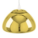 GloboStar® CRISTIN 00757 Μοντέρνο Κρεμαστό Φωτιστικό Οροφής Μονόφωτο 1 x G4 AC 230V Χρυσό Γυάλινο Φ18 x Υ13cm