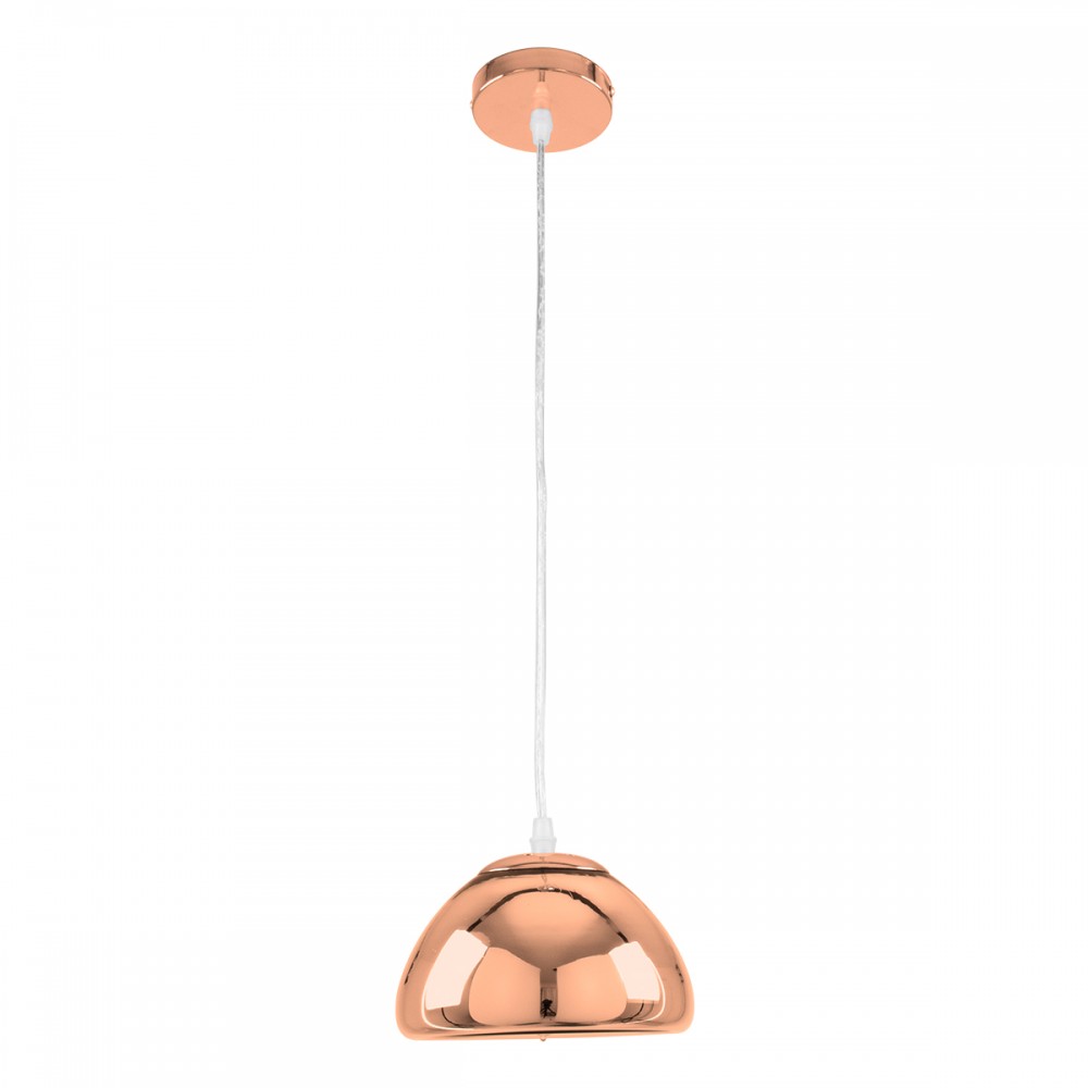 GloboStar® CRISTIN 00758 Μοντέρνο Κρεμαστό Φωτιστικό Οροφής Μονόφωτο 1 x G4 AC 230V Χάλκινο Γυάλινο Φ18 x Υ13cm