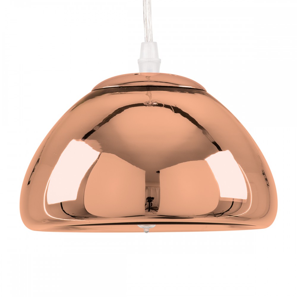 GloboStar® CRISTIN 00758 Μοντέρνο Κρεμαστό Φωτιστικό Οροφής Μονόφωτο 1 x G4 AC 230V Χάλκινο Γυάλινο Φ18 x Υ13cm