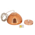 GloboStar® CRISTIN 00758 Μοντέρνο Κρεμαστό Φωτιστικό Οροφής Μονόφωτο 1 x G4 AC 230V Χάλκινο Γυάλινο Φ18 x Υ13cm