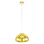 GloboStar® CRISTIN 00760 Μοντέρνο Κρεμαστό Φωτιστικό Οροφής Μονόφωτο 1 x E27 Χρυσό Γυάλινο Φ30 x Υ19cm