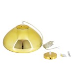 GloboStar® CRISTIN 00760 Μοντέρνο Κρεμαστό Φωτιστικό Οροφής Μονόφωτο 1 x E27 Χρυσό Γυάλινο Φ30 x Υ19cm