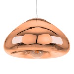 GloboStar® CRISTIN 00761 Μοντέρνο Κρεμαστό Φωτιστικό Οροφής Μονόφωτο 1 x E27 Χάλκινο Γυάλινο Φ30 x Υ19cm