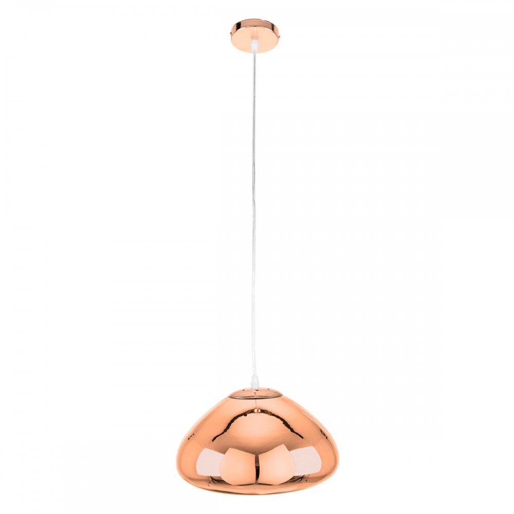 GloboStar® CRISTIN 00761 Μοντέρνο Κρεμαστό Φωτιστικό Οροφής Μονόφωτο 1 x E27 Χάλκινο Γυάλινο Φ30 x Υ19cm