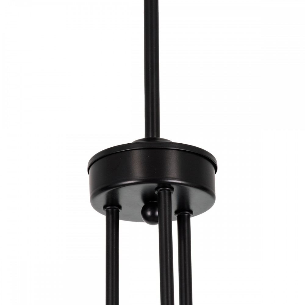 GloboStar® ASPECT 00787 Μοντέρνο Φωτιστικό Οροφής Τρίφωτο Μαύρο Μεταλλικό Πλέγμα Φ42 x Y60cm