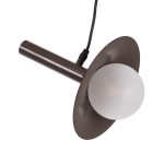 GloboStar® CELEST 00791 Μοντέρνο Μεταλλικό Κρεμαστό Φωτιστικό Οροφής Ανάρτηση Μονόφωτο 1 x G9 Καφέ με Λευκό Γυαλί Φ20 x Y26.5cm