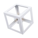 GloboStar® CUBE 00800 Μοντέρνο Φωτιστικό Οροφής Μονόφωτο Λευκό Μεταλλικό Πλέγμα Φ25 x Y25cm
