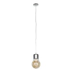 GloboStar® LAMP 00807 Μοντέρνο Κρεμαστό Φωτιστικό Οροφής Μονόφωτο 1 x E27 Ασημί Νίκελ Βάση και Χρυσό Ντουί Μεταλλικό Διάφανο Γυαλί Φ15 x Υ27cm