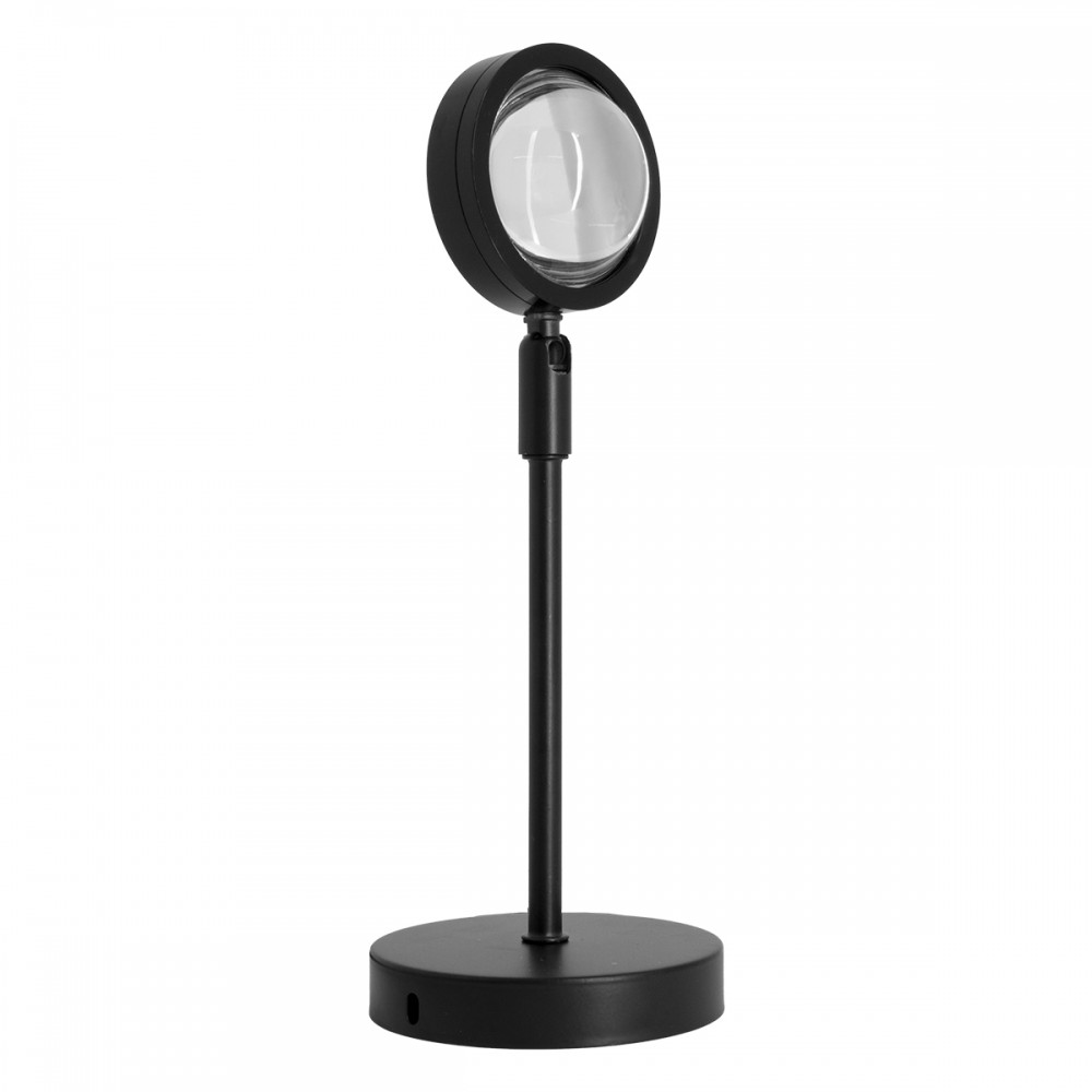 GloboStar® 00814 Μοντέρνο Minimal Επιτραπέζιο Φωτιστικό Μεταλλικό Μονόφωτο LED 12W DC 5V με Projector LENS Ειδικού Εφέ & Καλώδιο Τροφοδοσίας USB Rotation Head 180° SUN