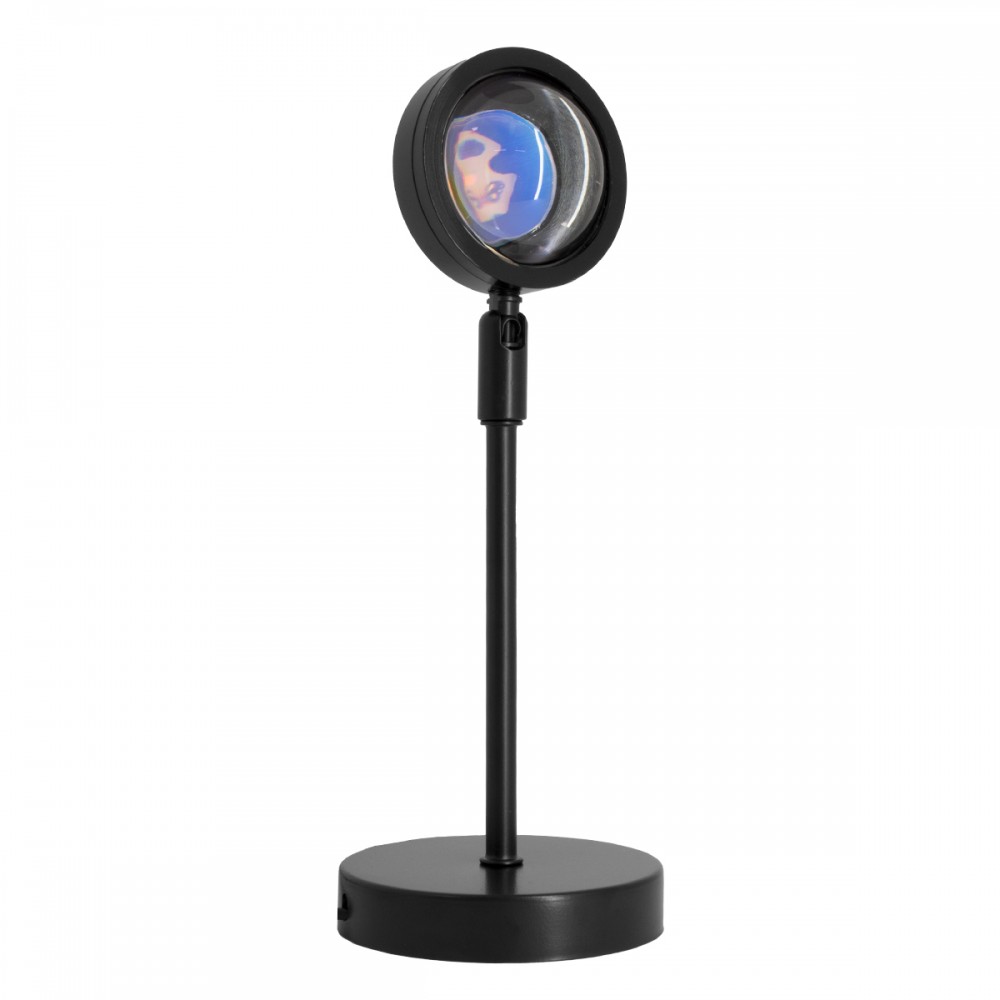 GloboStar® 00816 Μοντέρνο Minimal Επιτραπέζιο Φωτιστικό Μεταλλικό Μονόφωτο LED 12W DC 5V με Projector LENS Ειδικού Εφέ & Καλώδιο Τροφοδοσίας USB Rotation Head 180° RAINBOW GREEN