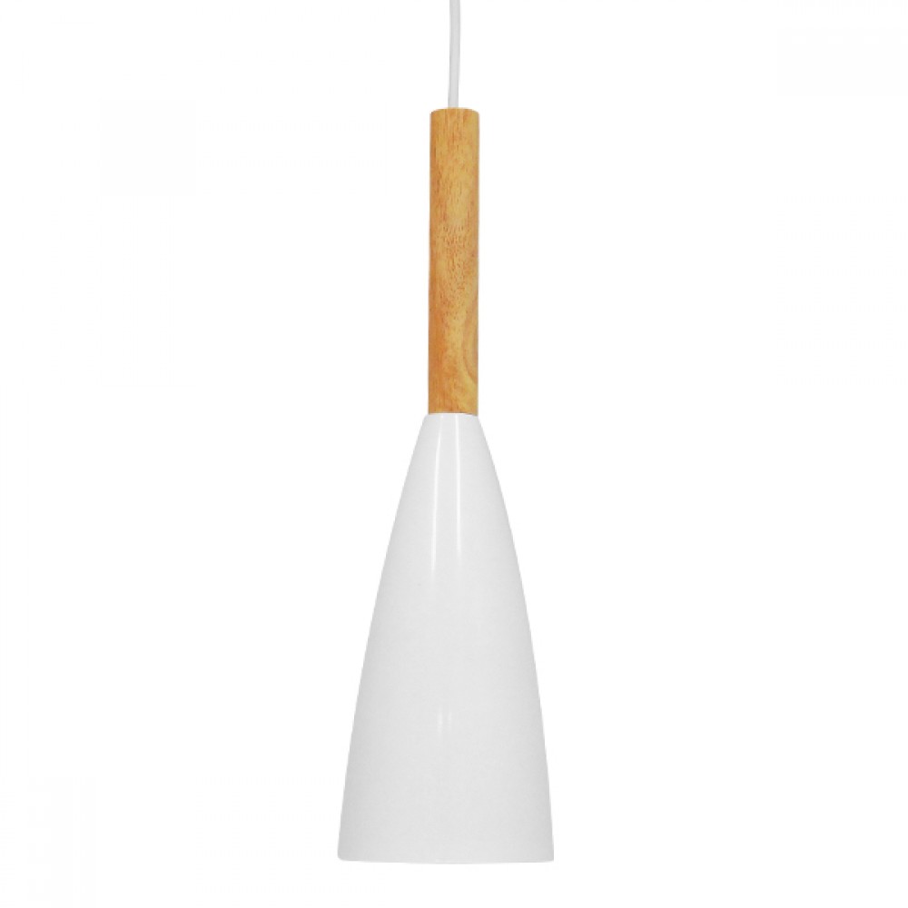 GloboStar® DILLON 00876 Μοντέρνο Κρεμαστό Φωτιστικό Καμπάνα Μονόφωτο 1 x E27 IP20 Λευκό Μέταλλο - Μ11 x Π11 x Υ36cm