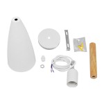 GloboStar® DILLON 00876 Μοντέρνο Κρεμαστό Φωτιστικό Οροφής Μονόφωτο 1 x E27 Λευκό Μεταλλικό Καμπάνα Φ11 x Υ36cm