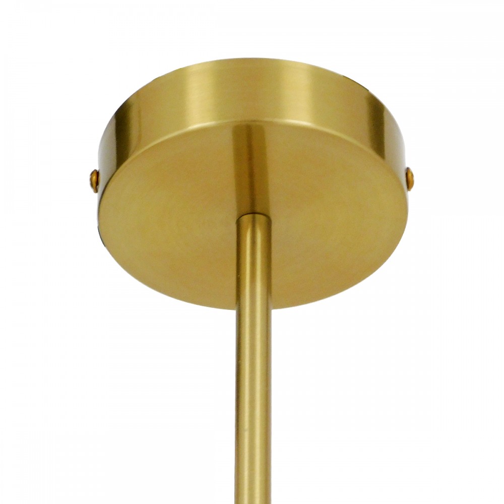 GloboStar® ISLA 00898 Μοντέρνο Κρεμαστό Φωτιστικό Οροφής Μονόφωτο Λευκό Glossy με Χρυσό Βραχίονα Μεταλλικό Φ20 x Y33cm