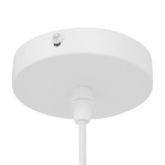 GloboStar® SHADE 00907 Μοντέρνο Κρεμαστό Φωτιστικό Οροφής Μονόφωτο 1 x E27 Λευκό Μεταλλικό με Ξύλο Καμπάνα Φ23 x Υ22cm