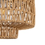 GloboStar® JENSON 00909 Boho Κρεμαστό Φωτιστικό Οροφής Μονόφωτο 1 x E27 AC220-240V IP20 - Φ33 x Y28cm - Μπεζ Σχοινί Πλέγμα - 5 Χρόνια Εγγύηση