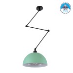 GloboStar® LOTUS GREEN 00936 Μοντέρνο Φωτιστικό Οροφής Μονόφωτο Ανοιχτό Πράσινο Ματ Μεταλλικό Καμπάνα Φ30 x Y21cm