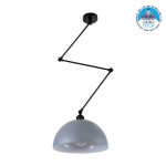 GloboStar® LOTUS 00937 Μοντέρνο Φωτιστικό Οροφής Μονόφωτο Γκρι Ματ Μεταλλικό Καμπάνα Φ30 x Y21cm
